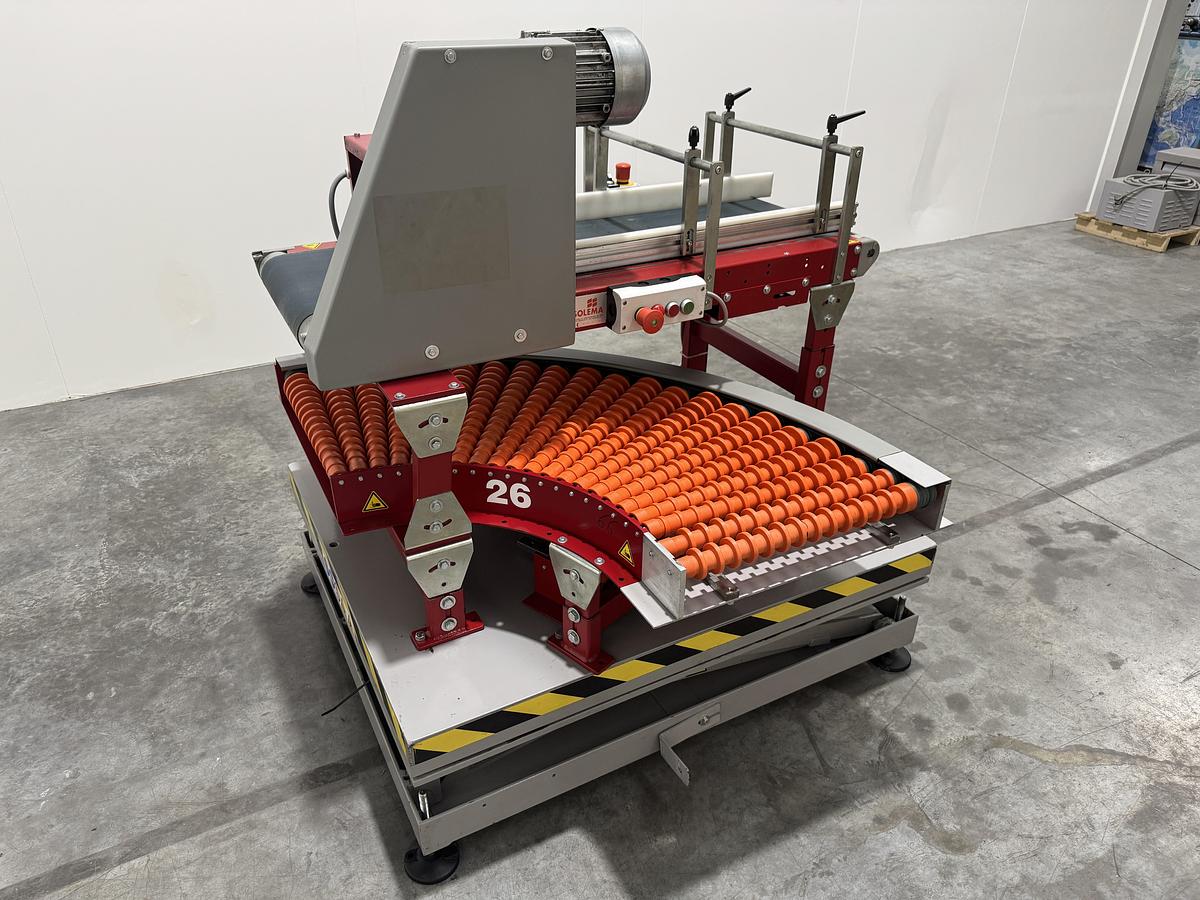 Used Solema Straight and 90° conveyor system, with lifting table (no1)