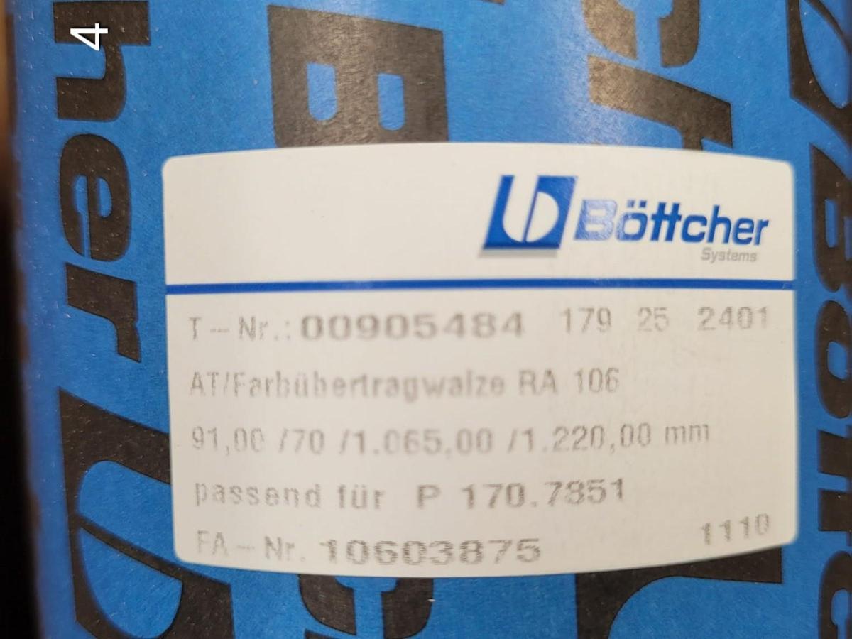 KBA RA 106 inking + dampening rollers