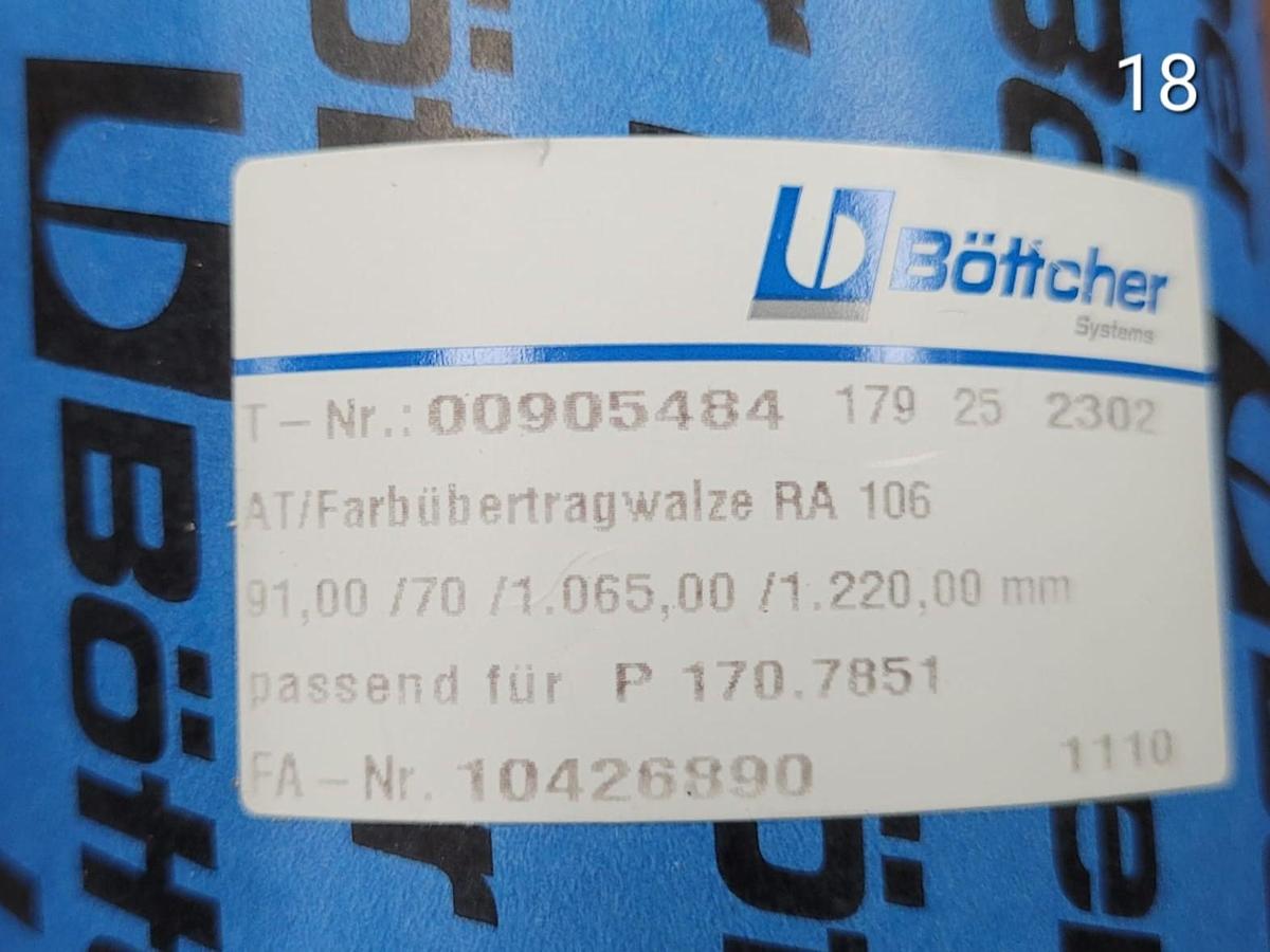 KBA RA 106 inking + dampening rollers