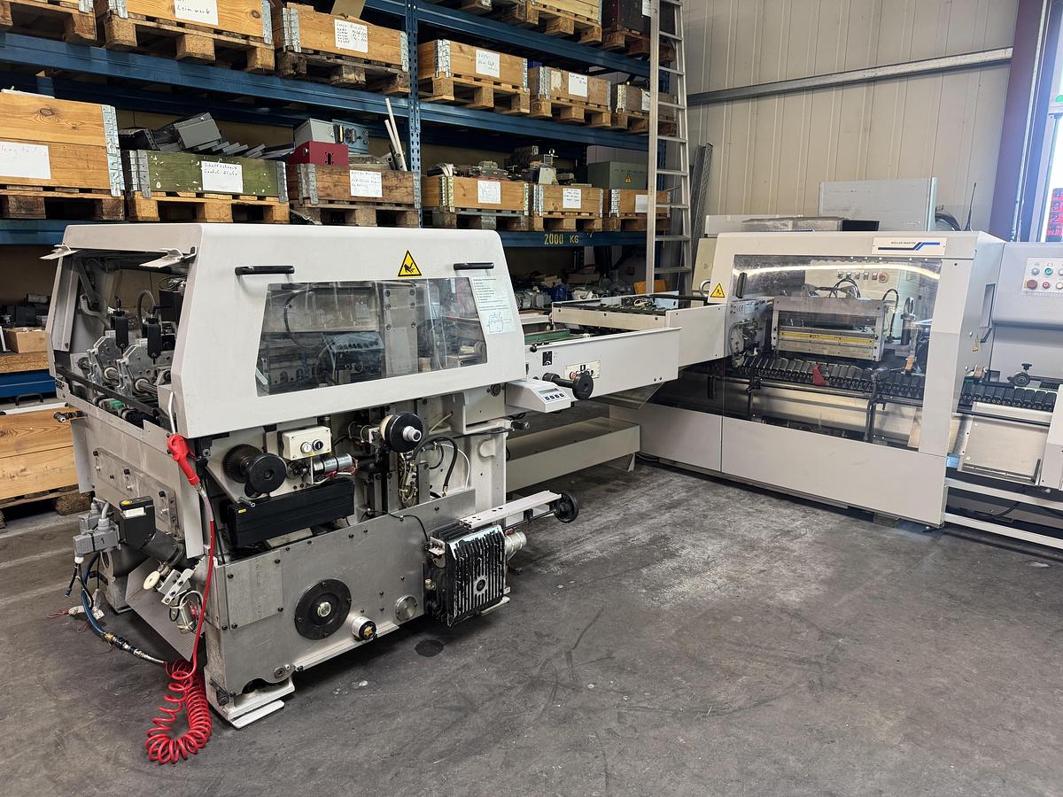 Used Müller Martini saddle stitcher Prima Amrys (2001 - Upgraded by Müller Martini 2018)