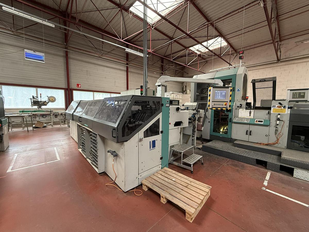 Used Kolbus hard cover book line BF 527 + FE 604 + DS 391 (2004)