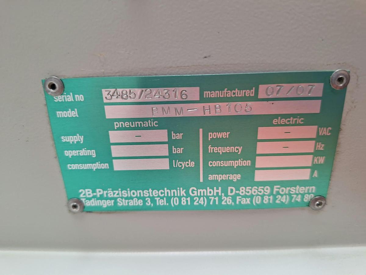 Used 2B-Präzisionstechnik plate bender (2007)