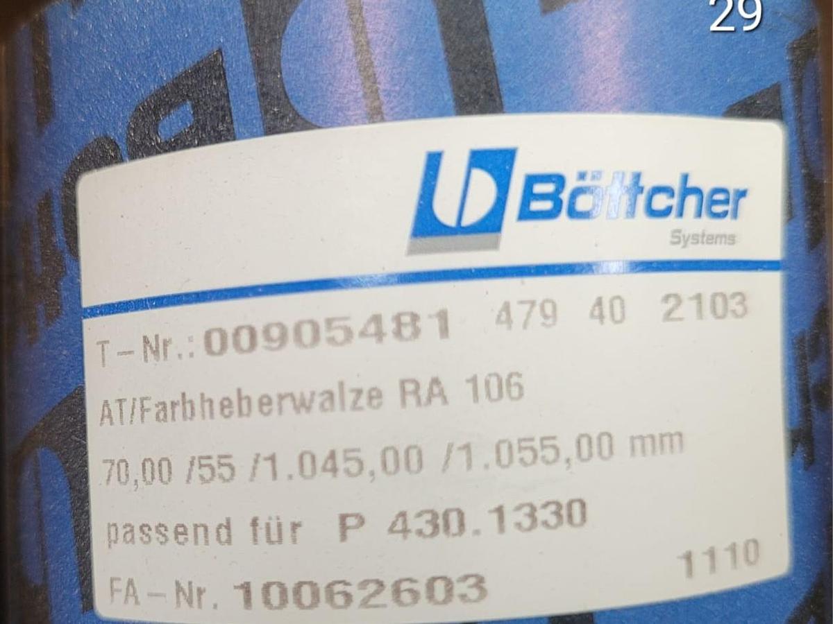 KBA RA 106 inking + dampening rollers