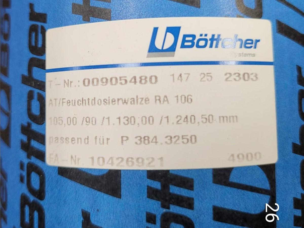 KBA RA 106 inking + dampening rollers