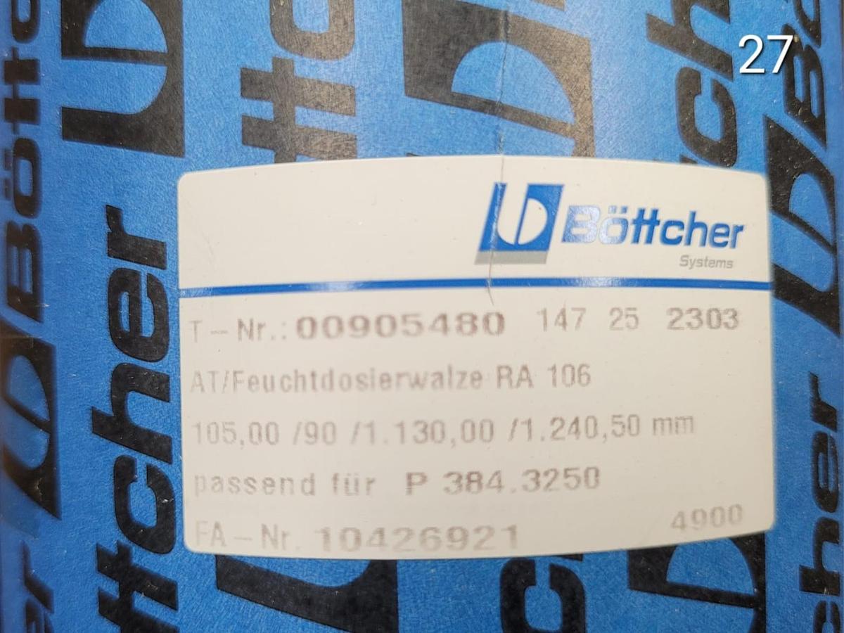 KBA RA 106 inking + dampening rollers