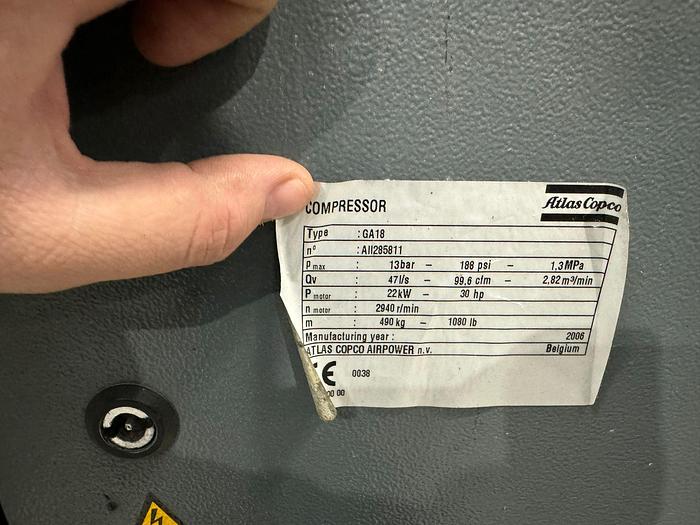 Used Atlas Copco GA 22 FF (2006)