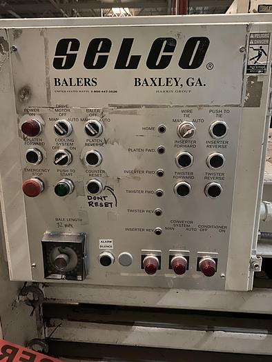 Used HARRIS SELCO HORIZONTAL BALER MDL. HLO-8110AR75 10" CYL. (CONVEYOR OPTIONAL)