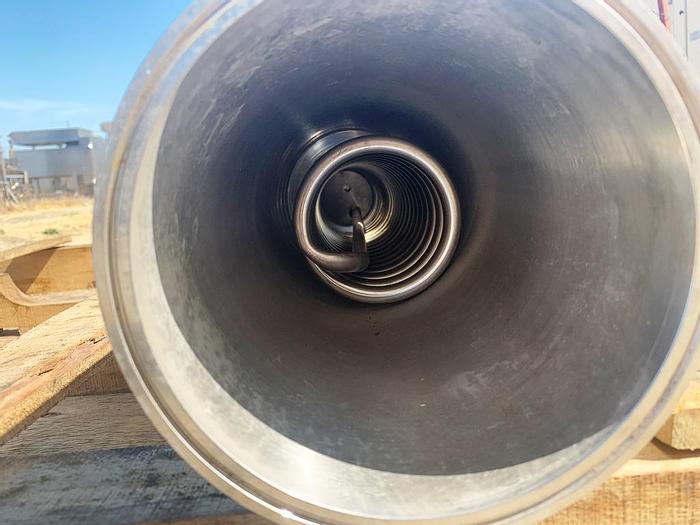 Used Tank, 4 Gallon, S/st, 6" x 36", Internal Coil, Glacier Tank #C743969