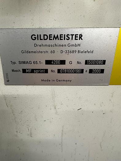 Used BRUGT CNC DREJEBÆNK FABRIKAT GILDEMEISTER MODEL MF SPRINT 65