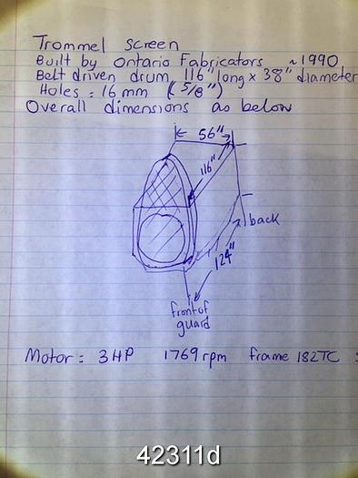 Used Voith Trommel Screen, Two Fibre Recovery Showers #42311