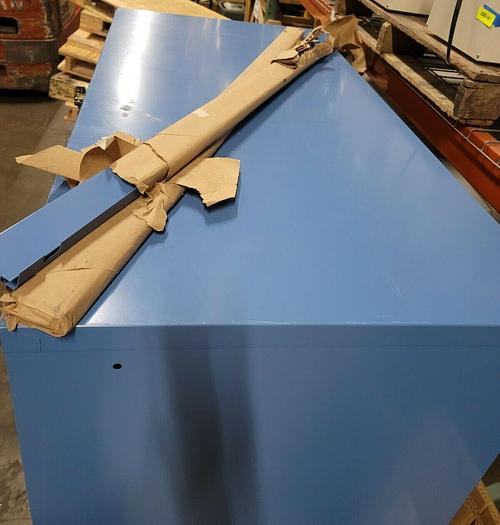 Used LISTA 7 Drawer Blue Steel Modular Storage Cabinet 56 x 28.5 x 59.5 Read Des