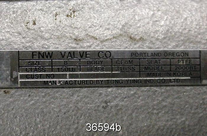 Used Fnw 8" Hand Operated Knife Gate Valve #36594