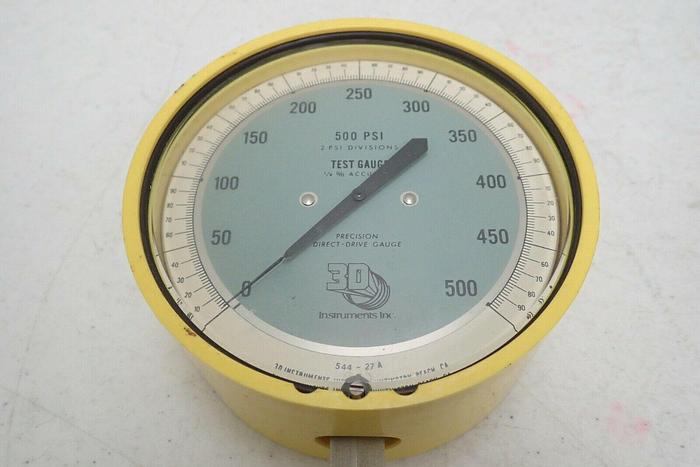 Used 3D Instruments 25544-27B54 Precision Direct-Drive 500 PSI Test Gauge