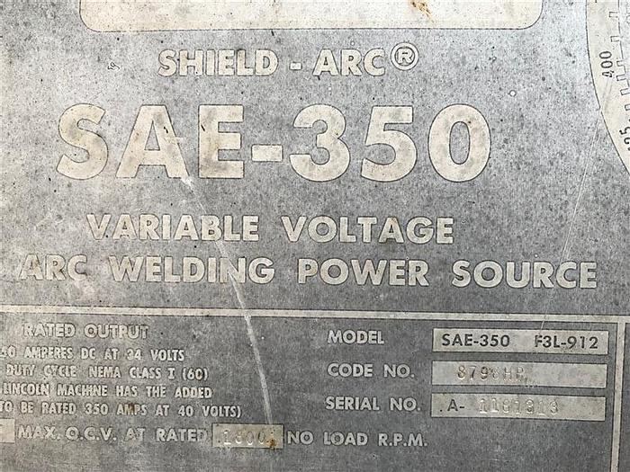 Used 0 Lincoln Shield ARC SAE-350 Welder