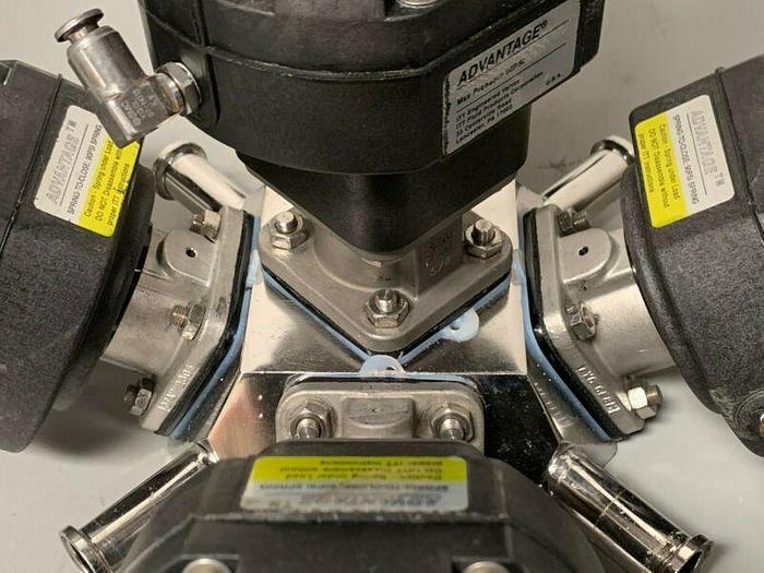 Used 5 ITT Sherotec Stainless Steel Diaphragm Valves w/ Position Monitors