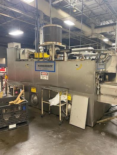 Used 2003 RANSOHOFF 24″ W x 9″ H  STAINLESS STEEL 3 STAGE BELT PARTS WASHER