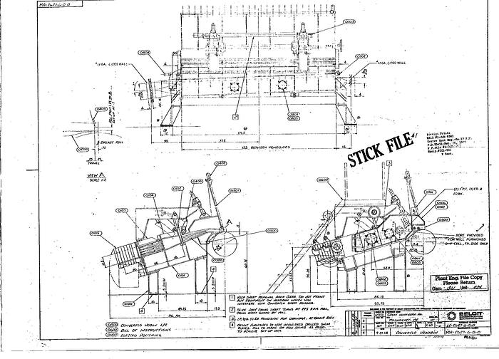 Used Beloit CONVER-FLO Hydraulic Headbox, 158" Pond Width, 24" Dia Breast Roll #23017