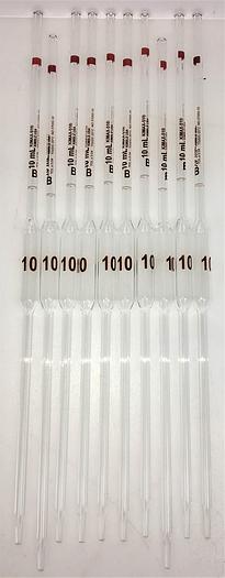 New Open Box Kimble 37000-10 KIMAX-51 10mL Volumetric Pipet, Class B (Pack of 10)