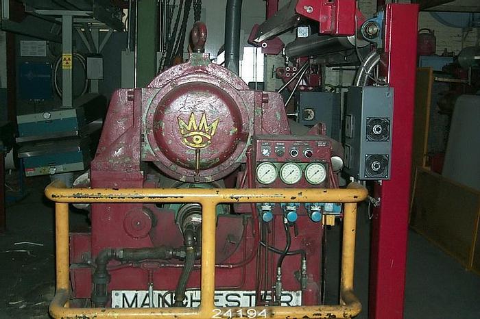 Used Manchester  Two-Roll Calender, 22" X 98" Top Roll, 15" X 98" Kusters Controlled Crown Bottom Roll.  Top Roll Is Covered.  Includes Two Spare Top Rolls. #24194