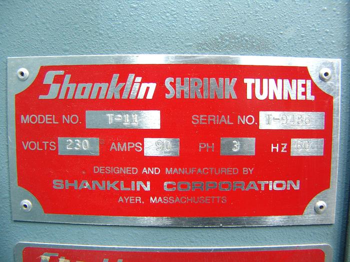 Used SHRINK TUNNEL SHANKLIN T-11 48" W x 7" T  HEAT