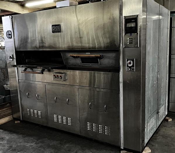 Used Sold FISH Revolving Tray Natural Gas Oven, Model P80, 12 Pan at