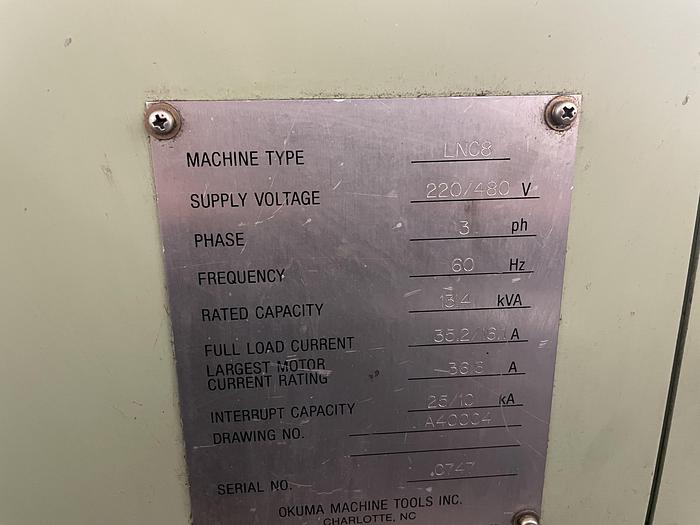 Used Okuma LNC8 CNC Lathe