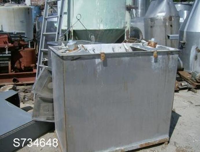 Used Tank, 125 Gallon, S/st, Rect, OT/FB, Agit Dr #S734648