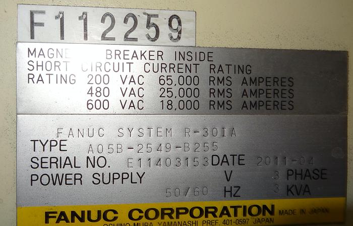 Used FANUC ARCMATE 120iC/10L 6 AXIS CNC MIG WELDING ROBOT WITH R30iA CONTROLLER