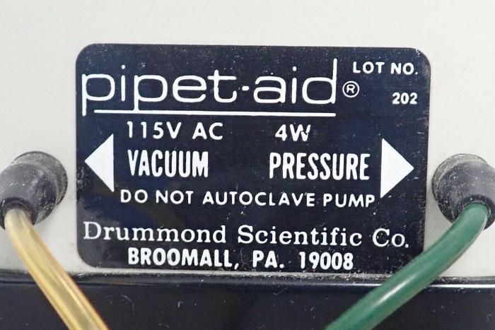 Used Drummond Pipet-Aid Pipette Pipettor with Vacuum Pressure Pump