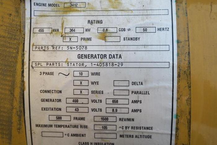 Used 1996 Caterpillar 3412 - 450 KVA
