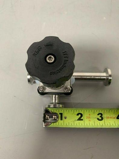 Used ITT Pure-Flo .5x.5-316L-RA20MAX-CWP150 3-way Diaphragm Valve w/ 1/2" Sanitary