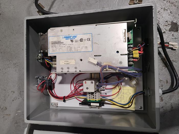Used Power One PFC500-1048F 48Volt DC Power Supply and other AB components mounted in box