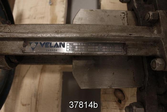 Used Velan 4" Hand Operated Knife Gate Valve #37814