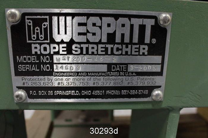 Used Westpatt WST200-16-2 Dryer Section 132" Rope Stretcher #30293
