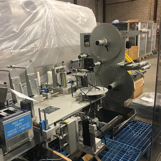 Used NJM Autocolt III - High Speed Pressure Sensitive Wraparound Labeler