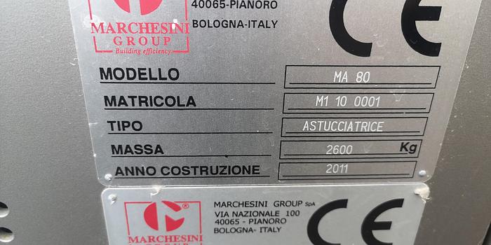 Used 2011 Marchesini Horizontal Cartoner, Model Ma80 MA80