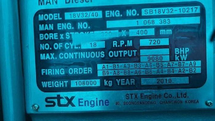 MAN STX 18V32/40 HFO / Diesel Unused generator set.