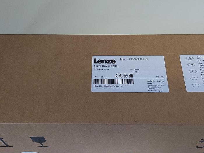 Servo Drives 9400, inkl. Aufnahmeplatte, original verpackt, E94APNE0364, Lenze neu