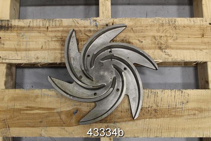 Used Goulds 3196 3x4x13 CF8M 6-Vane 13" Diameter Impeller #43334