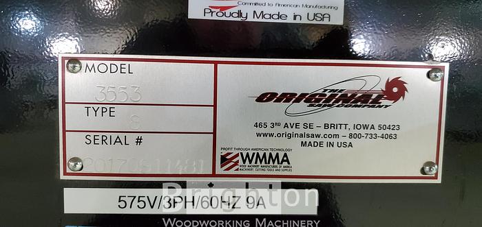 Used 2017 The Original Saw Company Super Duty 3553,  used 20 inch radial arm saw