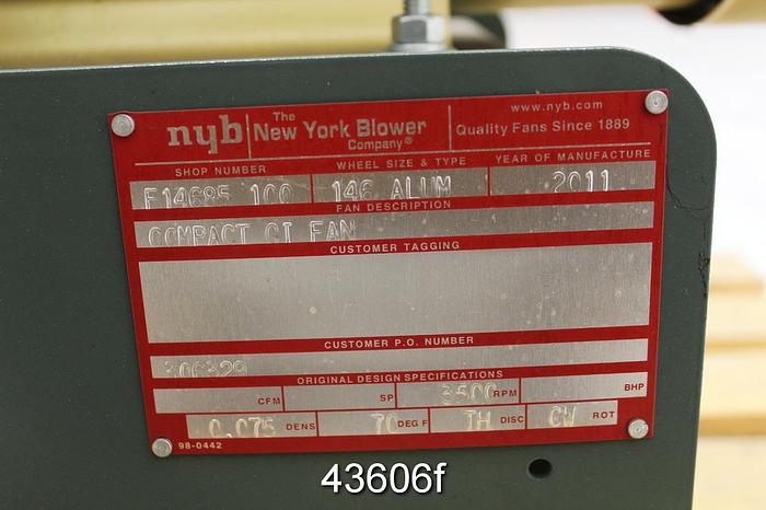 Unused New York Blower, Size 146 Alum #43606