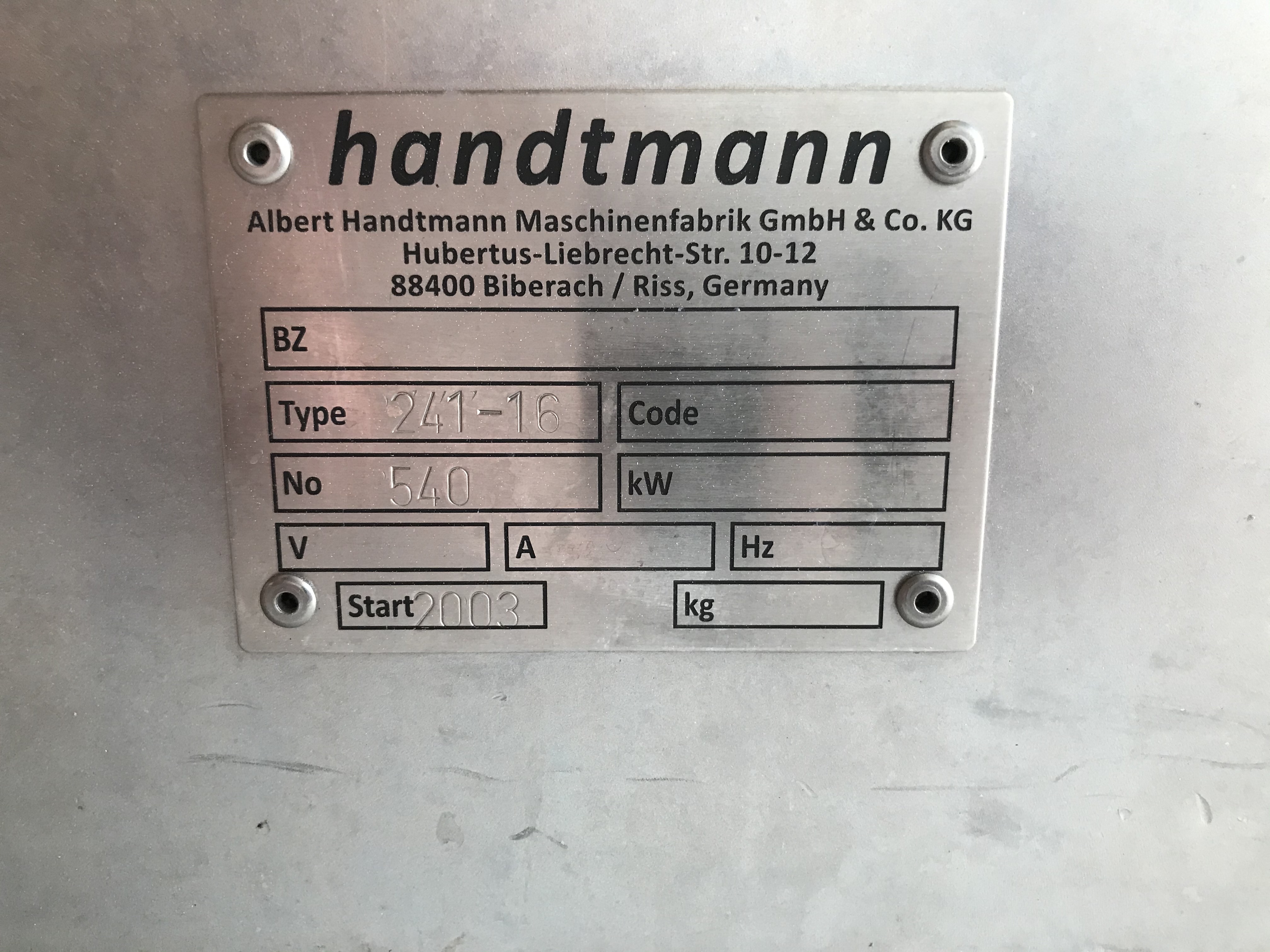 Begagnad Upphängare Handtmann 216-21/241-16