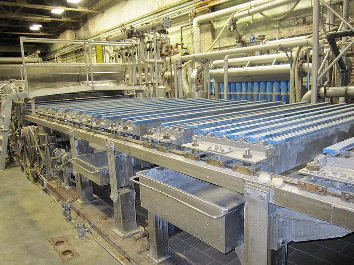 Used Beloit 87" Trim Paper Machine, With Voith Air Pad Headbox 90" Pond, Knockdown Fourdrinier Suction Couch, Suction Press, No Dryer Section, Size Press, 3 Roll Hot, Soft 2500 Pli Calender, Rice Barton Reel, Cameron Winder #27156