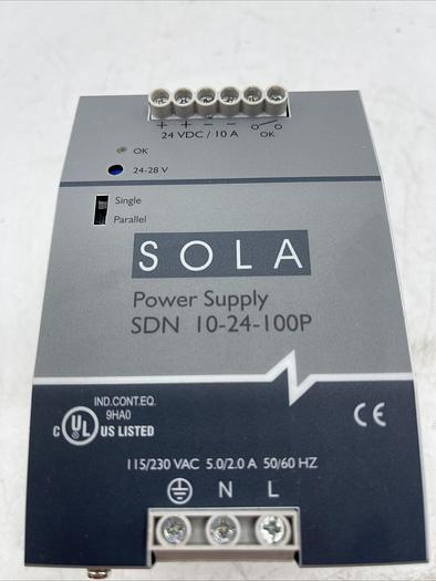 Used Emerson SOLA SDN 10-24-100P Power Supply 24VDC/10A Output