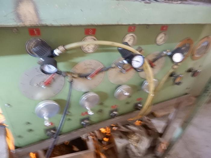 Used 74" (1.87M)  LENOX SINGLE ROTARY KNIFE SHEETER 3 UNWIND STANDS AND STACKER