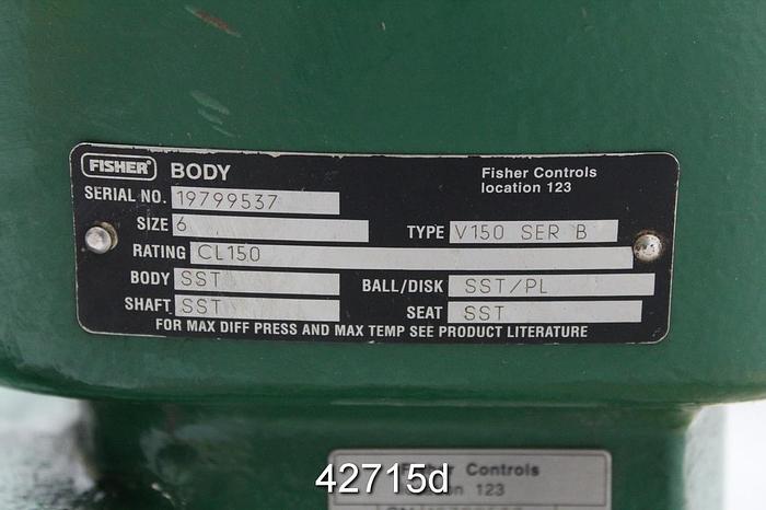 Used Fisher 6" V150 Series B Vee-Ball Valve #42715