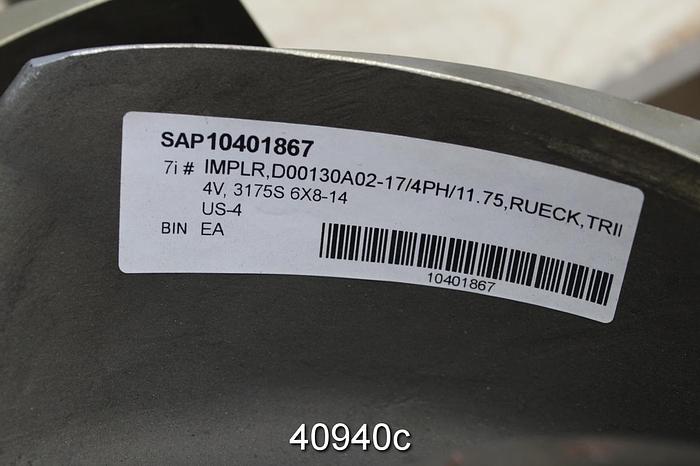 Used Goulds 3175 6x12x14 CD4 4-Vane, 11.75" Impeller #40940