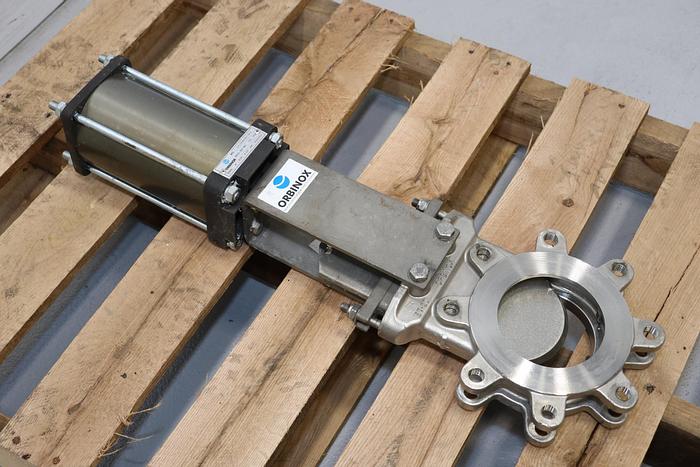 Unused Orbinox 4" Air Operated Knife Gate Valve #44252