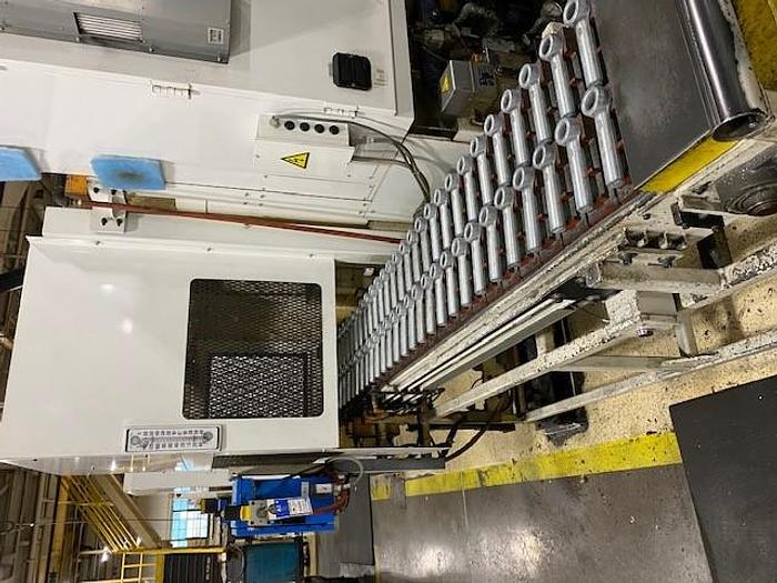 Used FUJI TNW 3500 TR TWIN SPINDLE TWIN TURRET CNC LATHES WITH GANTRY