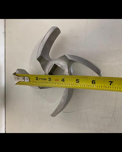 Used 6" Stainless Steel Impeller Blade, 4 Blade w/ 1" Square Bore